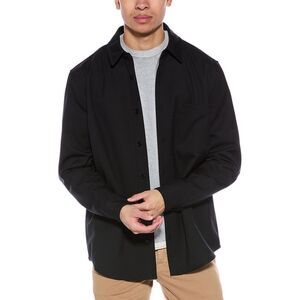 Simkhai Mens Rocco Wool-Blend Shirt Jacket, Black